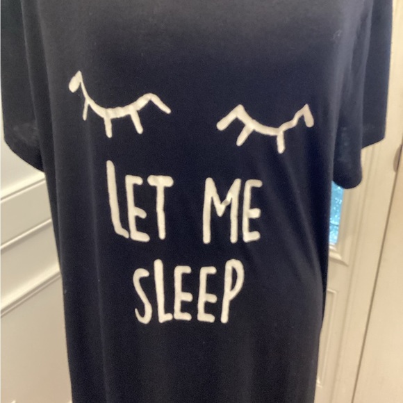 Black Sleep Shirt with 'Let Me Sleep' Design - Picture 2 of 4